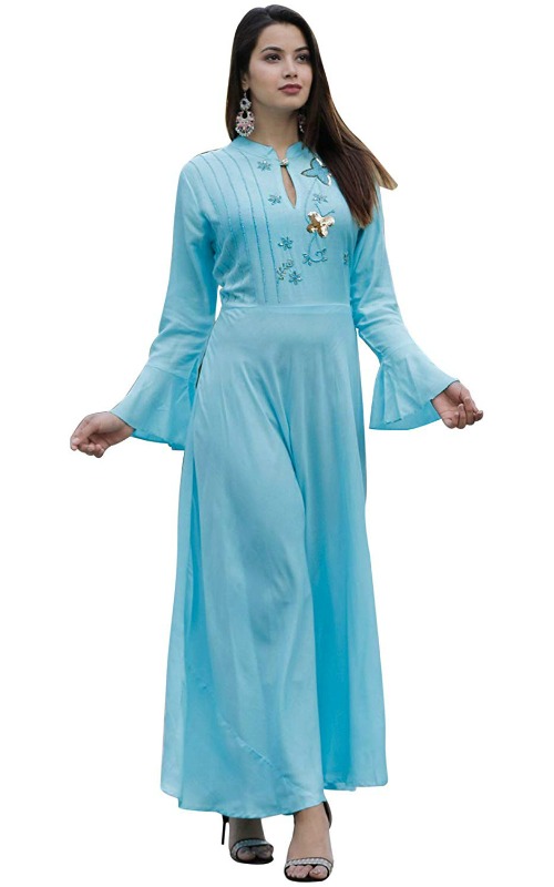 Bell Sleeves Rayon Kurti