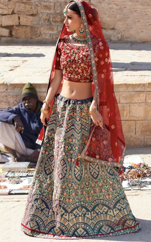 Designer Silk Lehenga Choli With Resham Embroidery