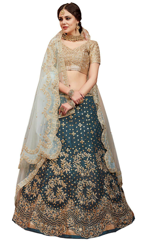 Floral Collection Women's Silk Lehenga