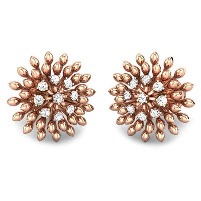 Kalyan Jewellers 18KT Gold and Diamond Stud earrings