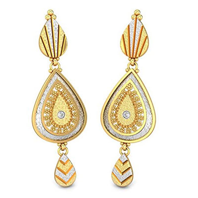 Silver & White Gold Drop Earrings