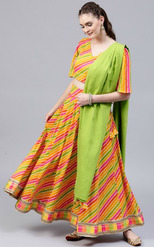 Leheriya Print Lehenga With Dupatta