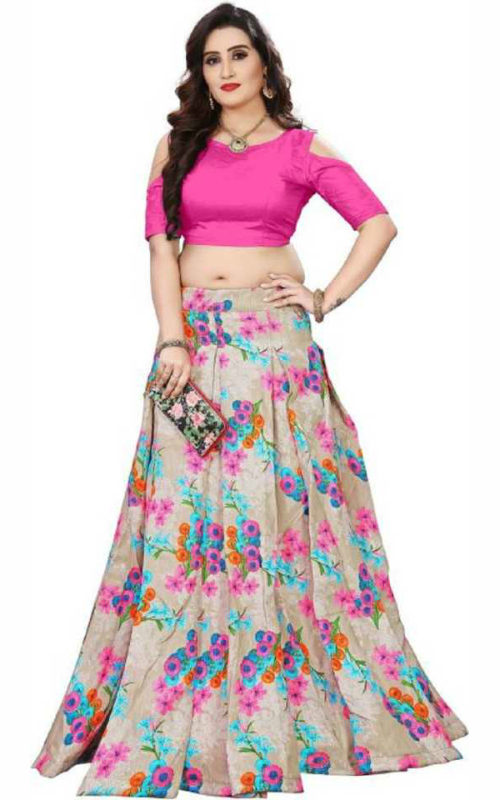 Pink Floral Lehenga Choli