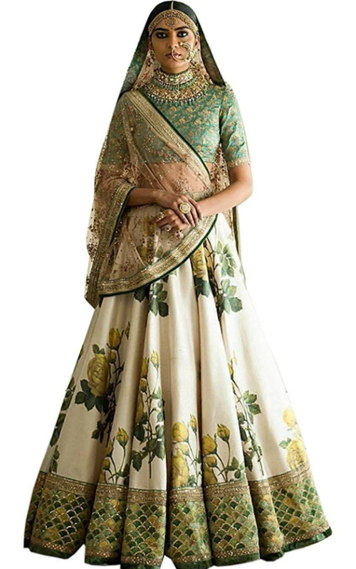 Rose Floral Print Lehenga Choli