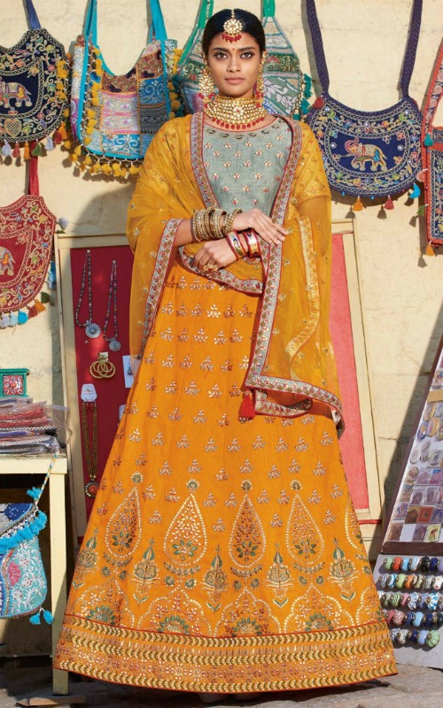 Silk Designer Lehenga Choli With Gota Patti Work