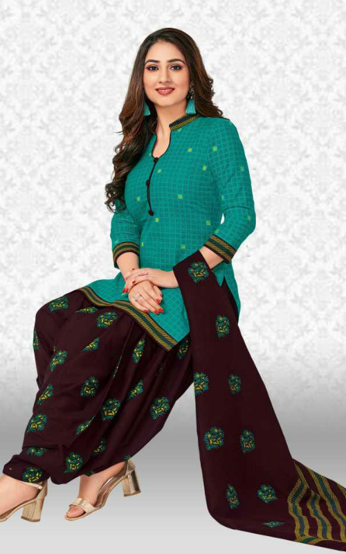 Unstitched Greenish Salwar Suit Material