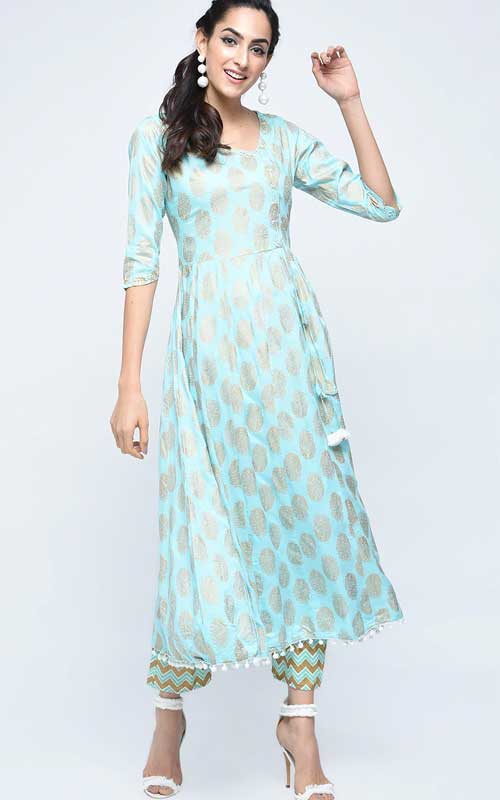Foil Print Anarkali Kurti