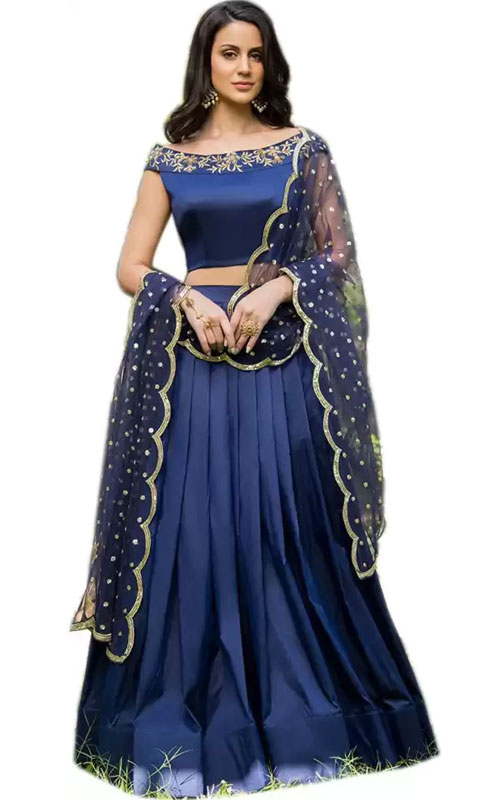 Lehenga, Choli & Dupatta Set in an Attractive Blue Colour
