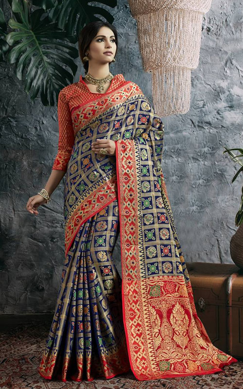 Blue Wovern Benarasi Saree