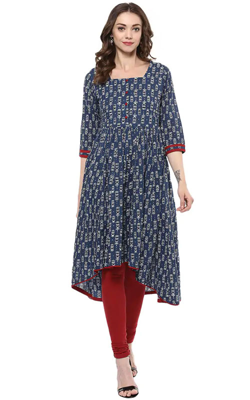 Hi-Lo Kurti with Potli Style Buttons