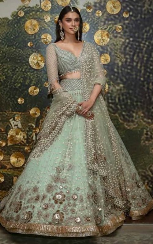 Aditi Rao Hydari in a Swiss Tulle Lehenga Choli