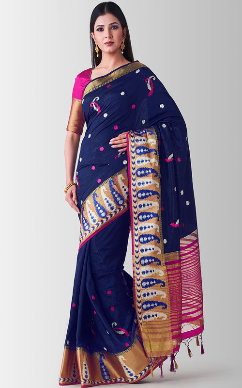 Art Silk Woven Design Tussar Saree