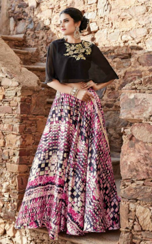 Black Pink Designer Lehenga