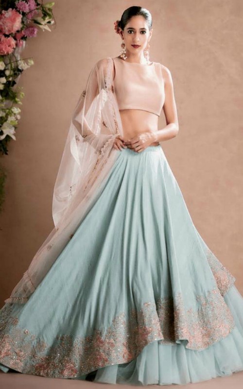 Cotton Satin Tulle Lehenga Choli