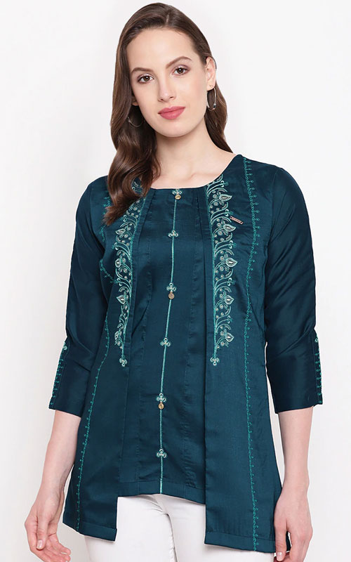 Embroidered Layered Kurti