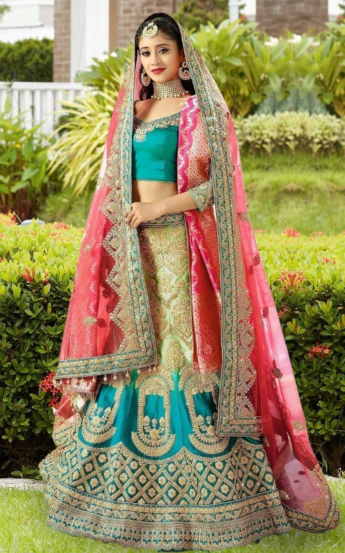 Embroidered Satin Silk Lehenga Choli