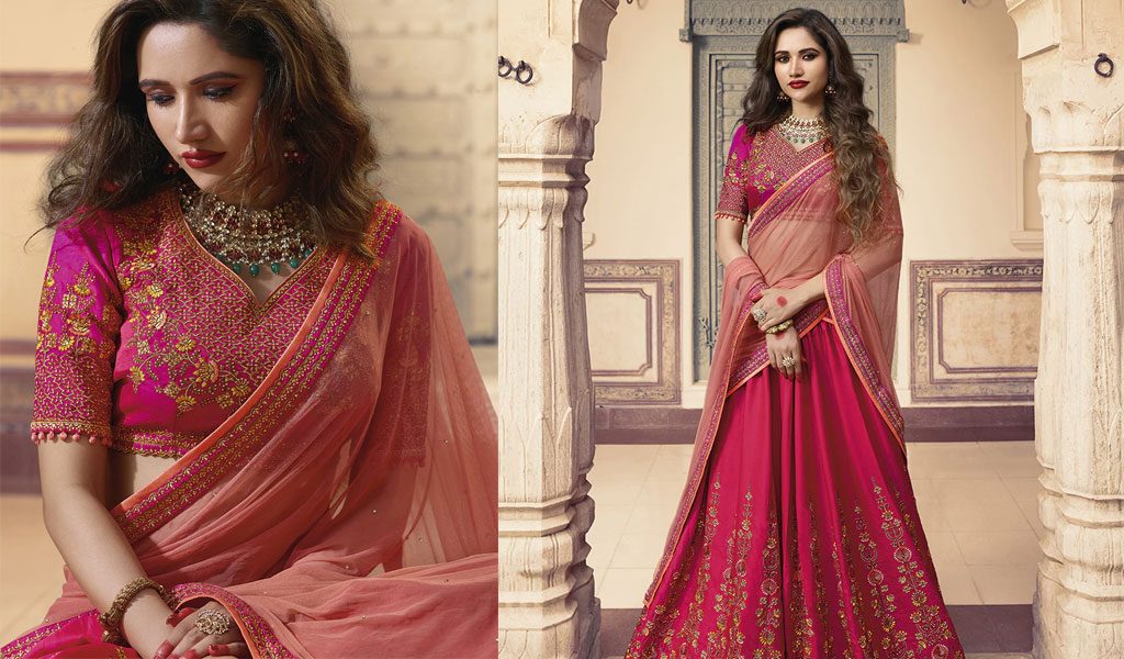 Floral Embroidered Flared Lehenga