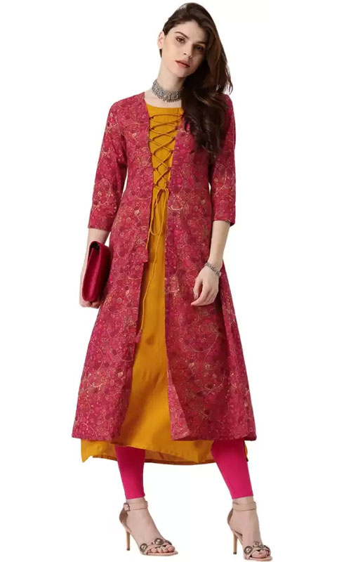  Floral Print A-line Kurta