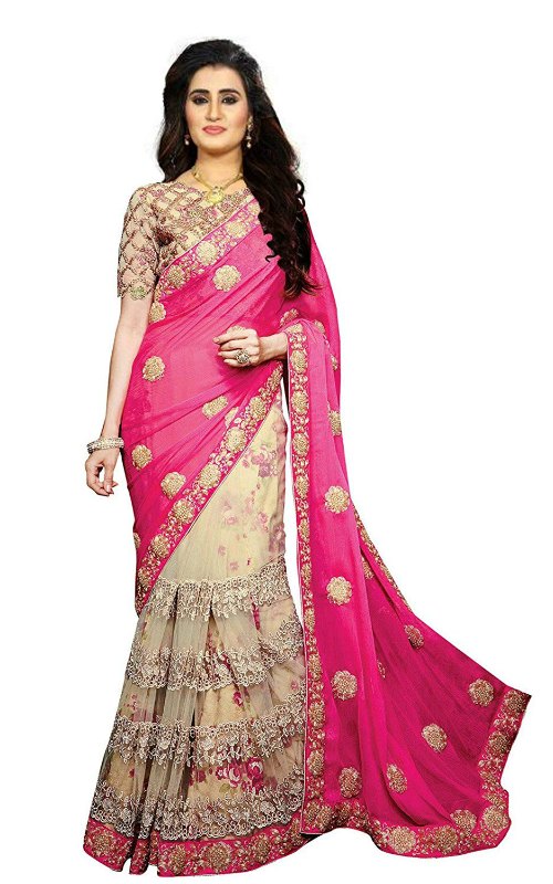 Georgette Net Lehenga Saree