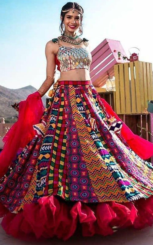 Multi Color Rayon Cotton Lehenga Choli