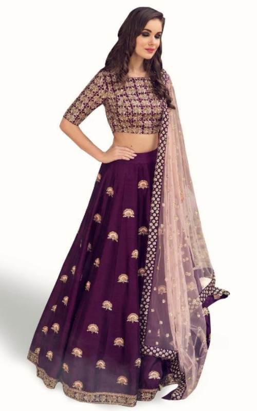 Satin Lehenga in the Trending Purple Colour