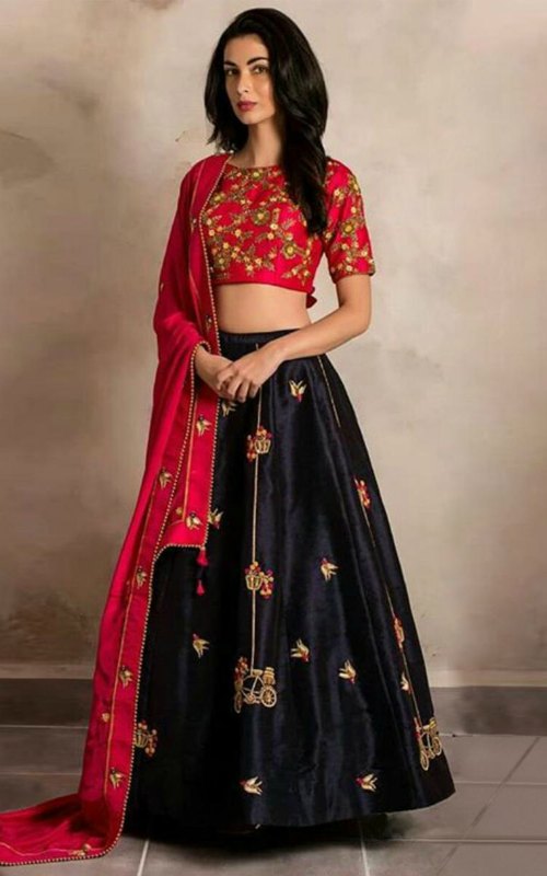 Party Wear Satin Silk Banglori Lehenga