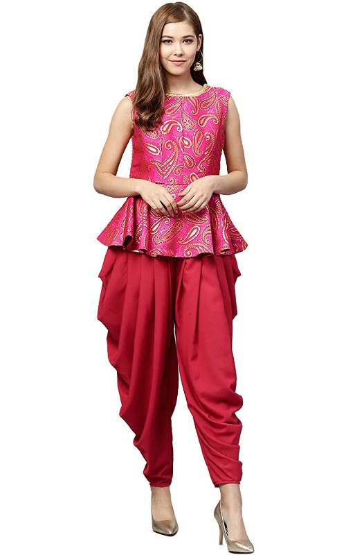 Kurti & Dhoti Set in Brocade Fabric