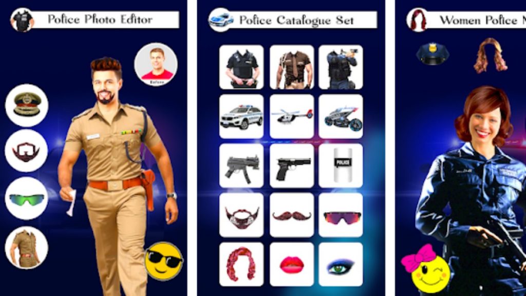 Policer Photo Frame App - Men Women Police Photo Suit Editor