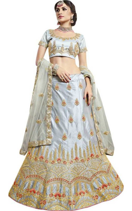 Semi-Stitched Lehenga Choli & Dupatta Set