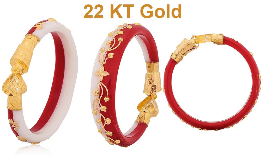 Gold half Sankha half Pola Badhano