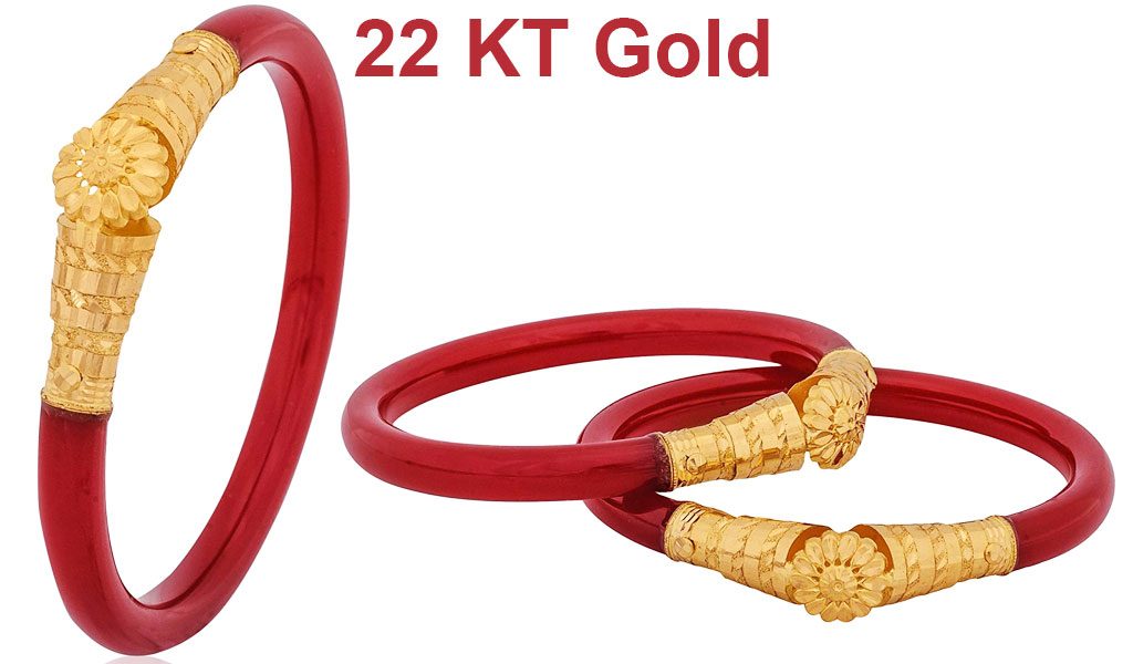 Gold pola badhano Red Colour