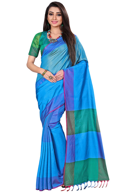 Striped Pallu Tussar Saree