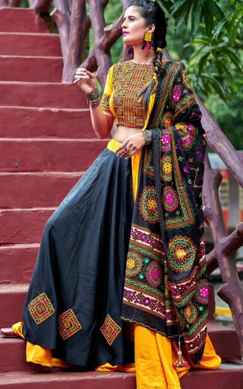 Yellow & Black Chaniya Choli