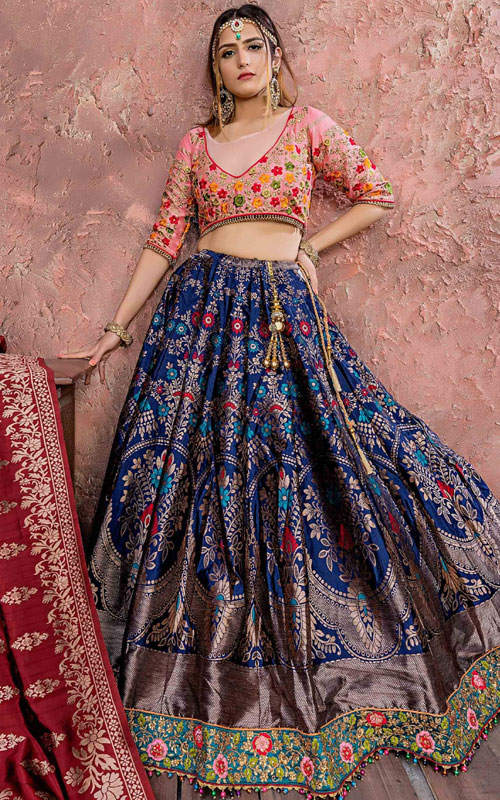 Woven Benarasi Lehenga for Bridesmaids