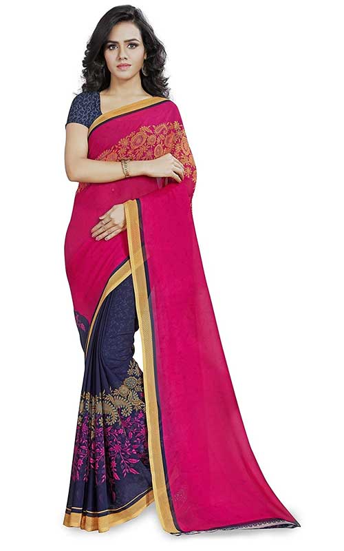 Multicoloured Georgette Saree