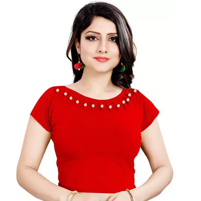 Round Neck Red Colour Blouse