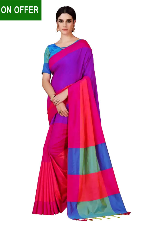 Solid Poly Silk Saree