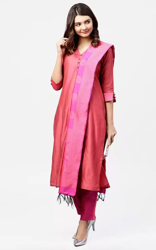 Jaipuri Kurti, Pants & Dupatta Set