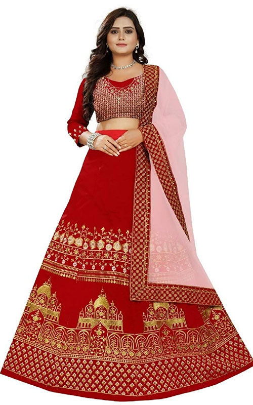 Karwa Chauth Special Taffeta Silk Lehenga Choli