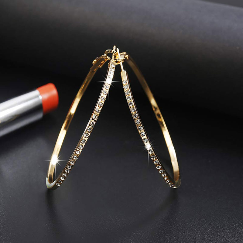American Diamond Circular Hoop Earrings