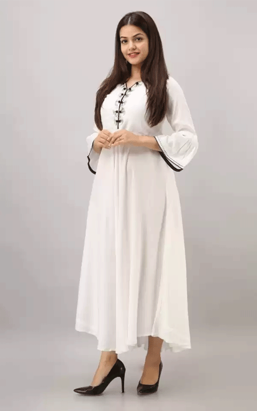 Snow White Anarkali Kurti 