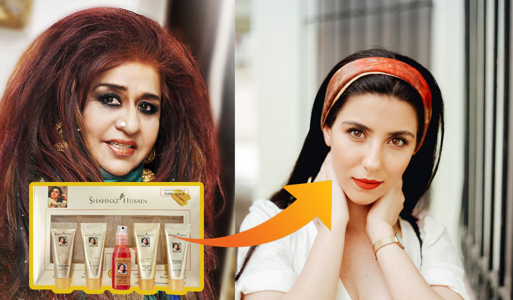 Shahnaz Husain and model 