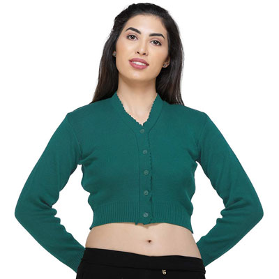 V Neck Full Sleeves Stitched Blouse