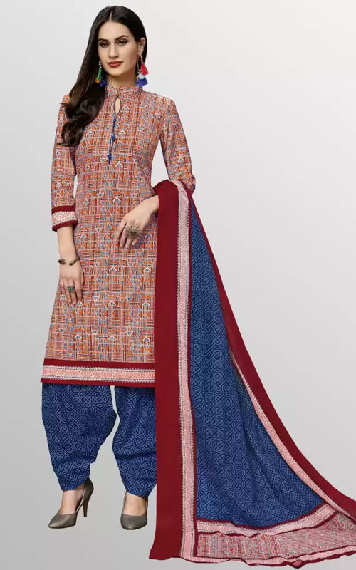 Geometric Print Salwar Kurta Set