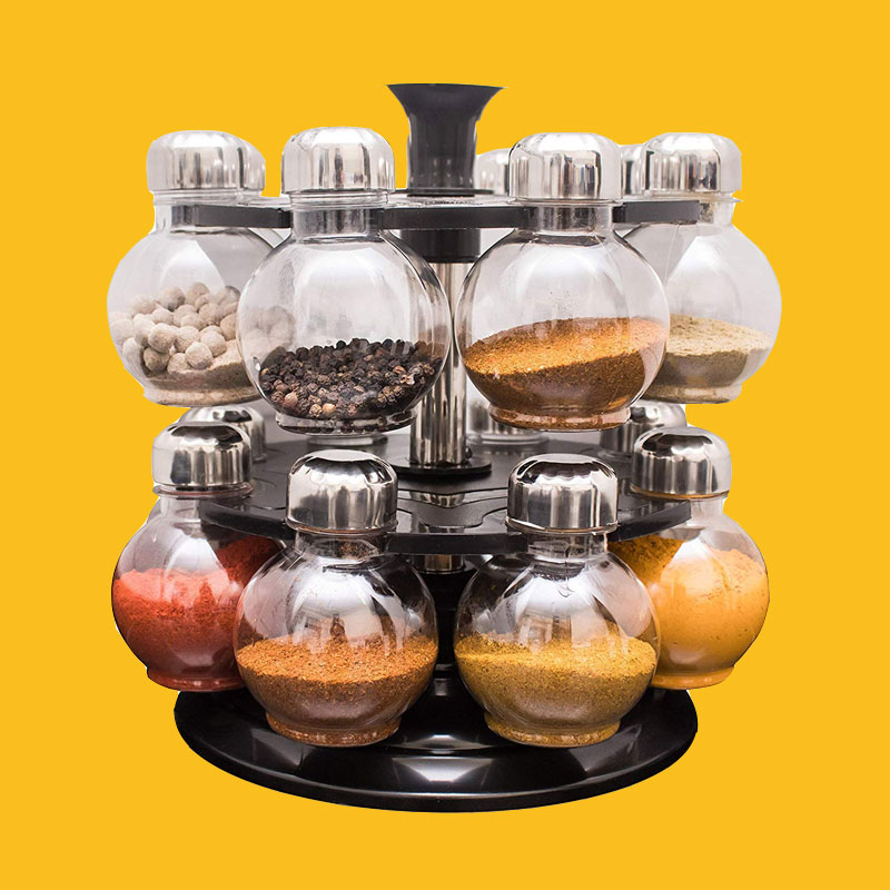 360 degree revolving spice container set