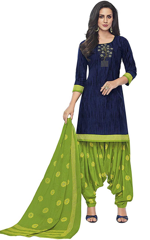 Green & Blue Patiyala Suit