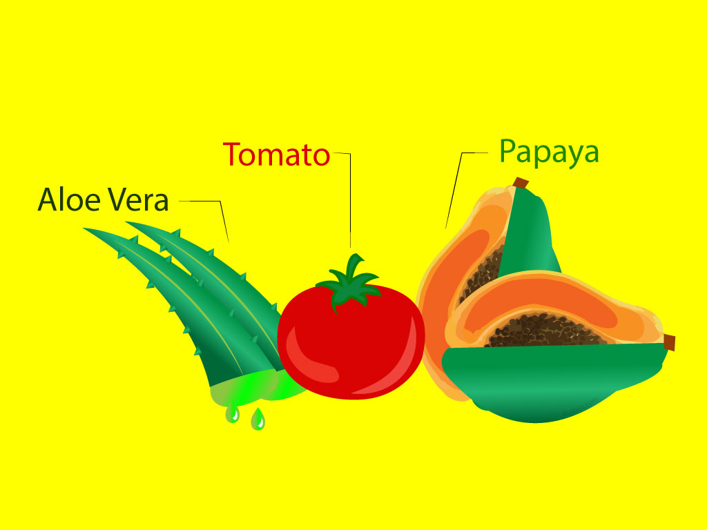 Aloe Vera, Tomato, Papaya