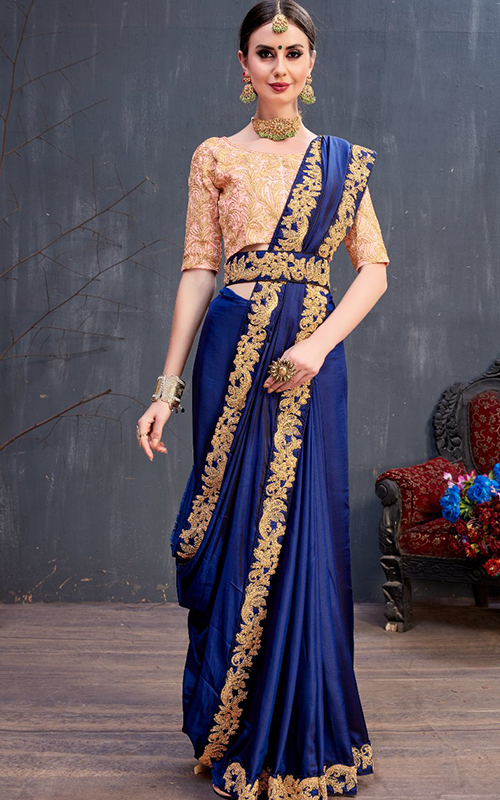 Dgm010 - Sonylex Designer Saree With Belt With Scattered Stone Blouse at Rs  900/piece | Satin Saree in Kalyan | ID: 22437845148