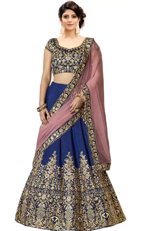 Elegant Blue Lehenga Choli & Dupatta Set