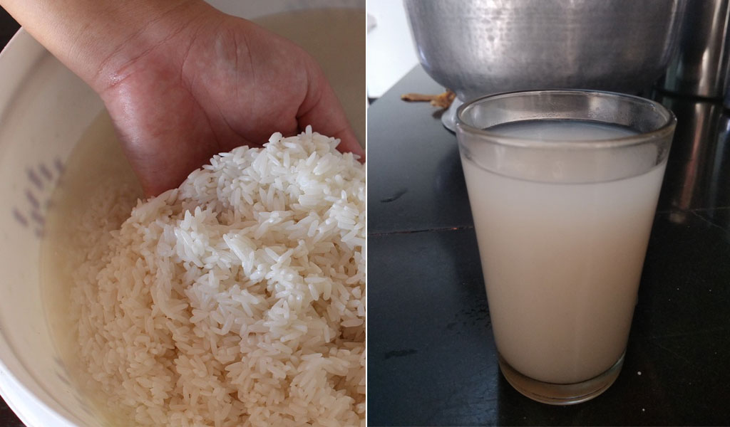 রাইস ওয়াটার বা চাল ধোয়া জল এক গ্লাস